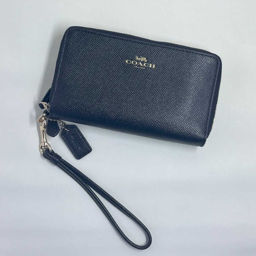 Coach Black Leather Wristlet Wallet